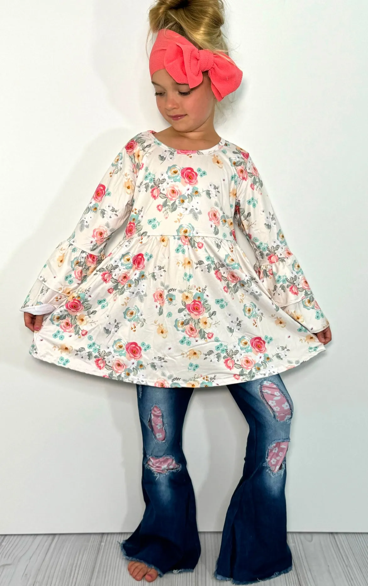 Vintage Floral Girls Set