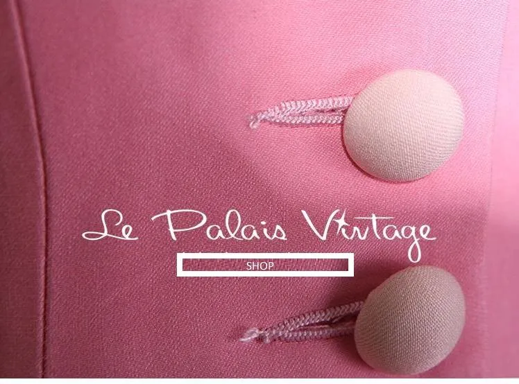 Vintage retro pin up paste pink pencil skirt 2 piece set suit- Simple