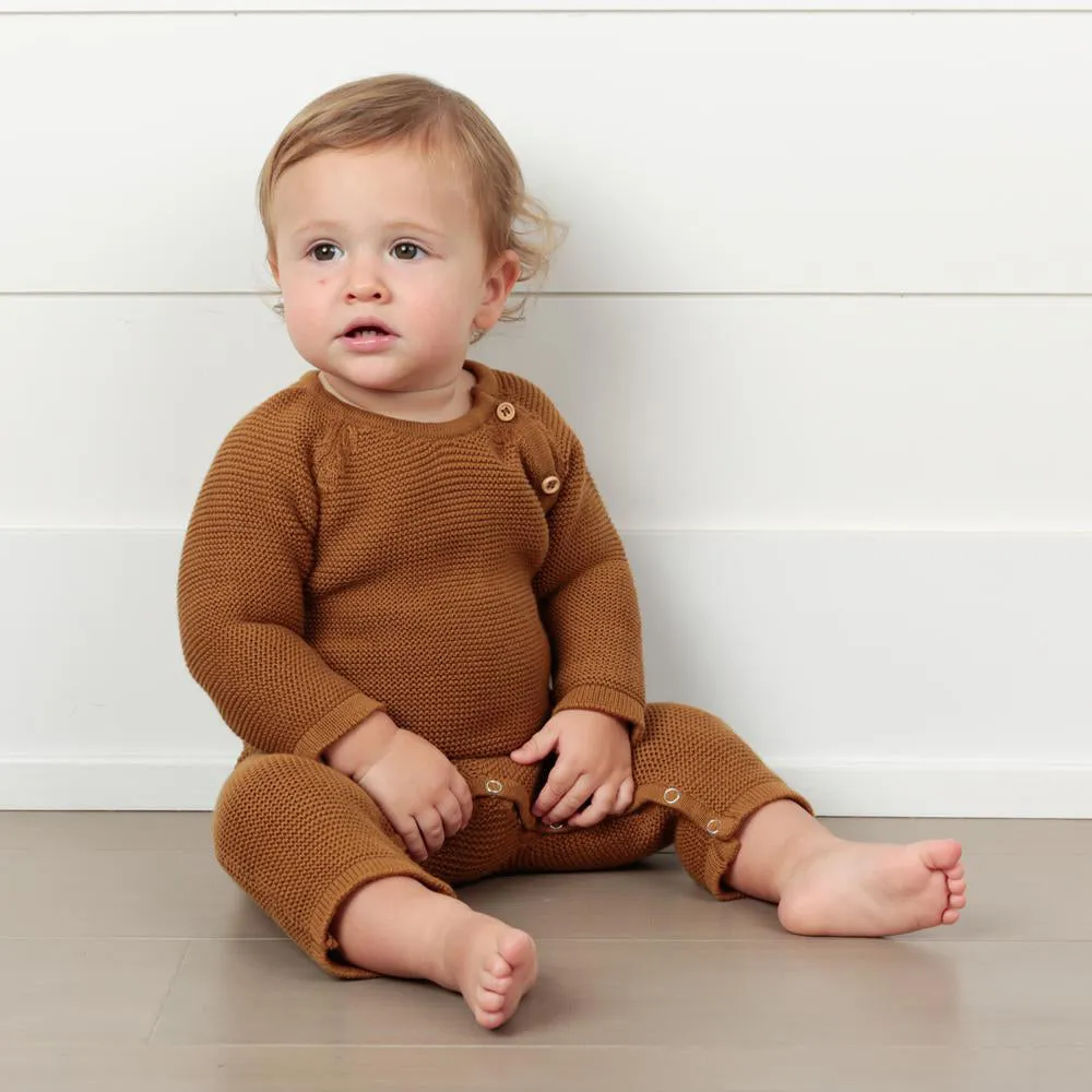 zestt Knit Baby Romper (Long) Bronze