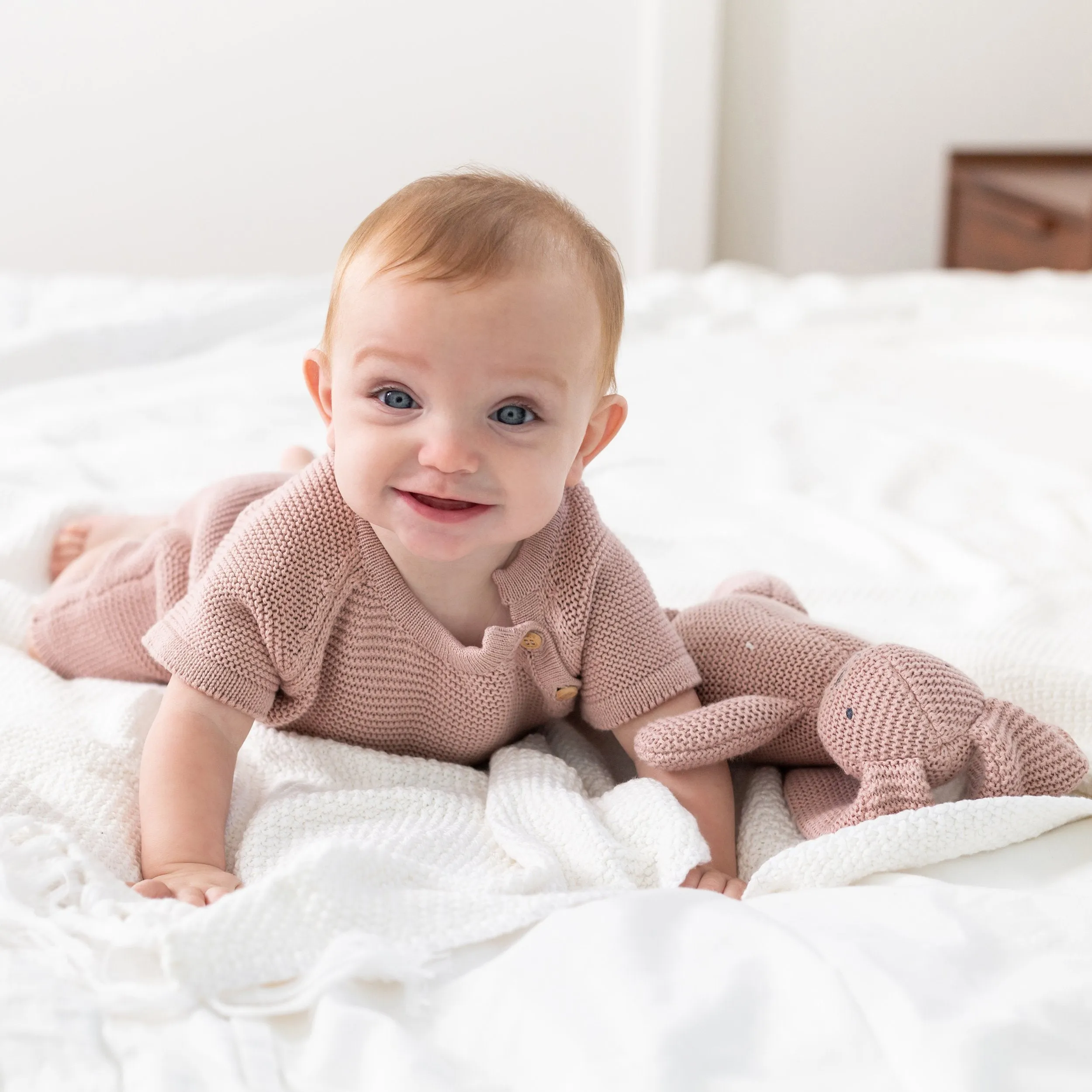 zestt Knit Baby Romper (Short) Berry