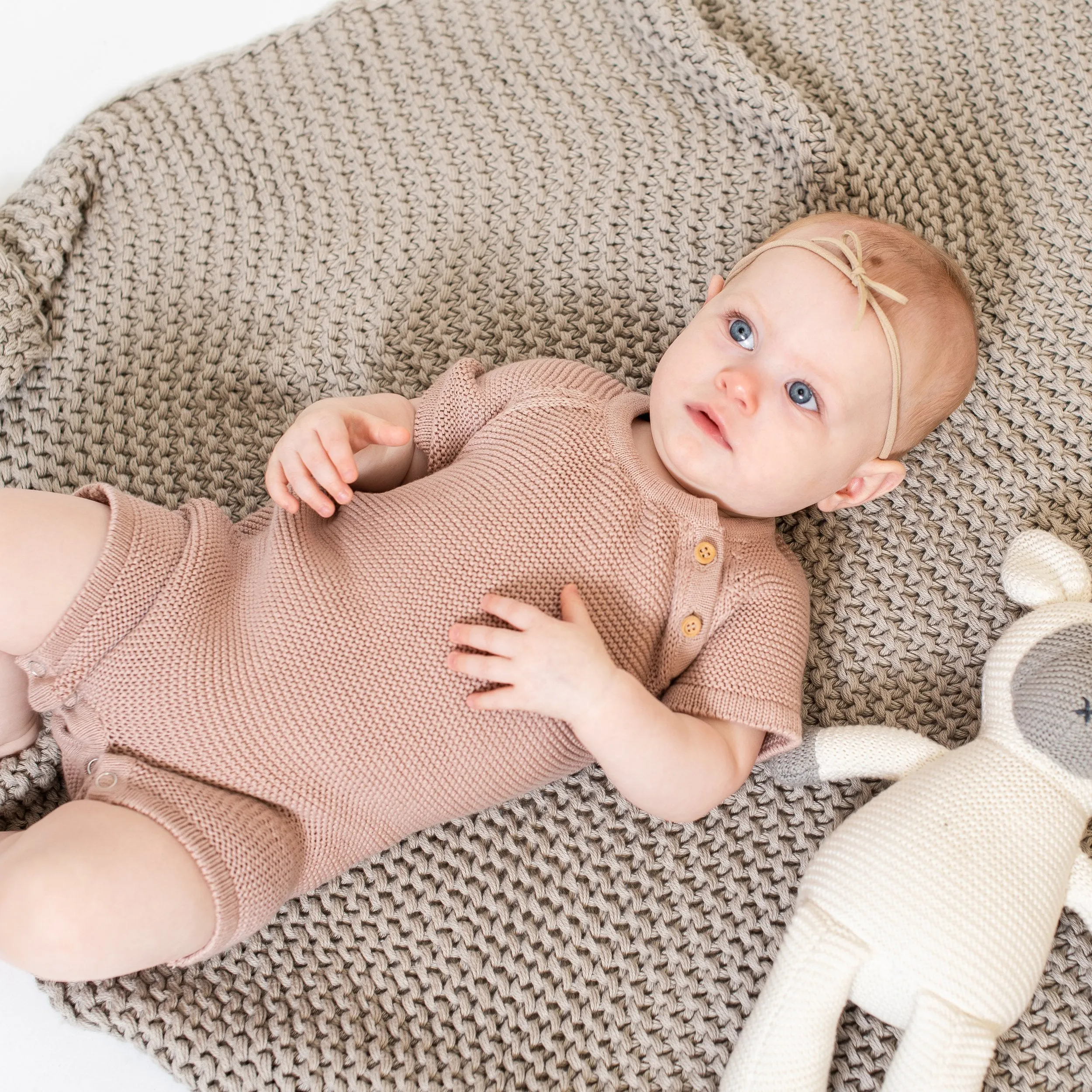 zestt Knit Baby Romper (Short) Berry