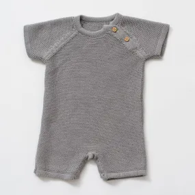 zestt Knit Baby Romper (Short) Gray