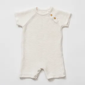 zestt Knit Baby Romper (Short) Soft White