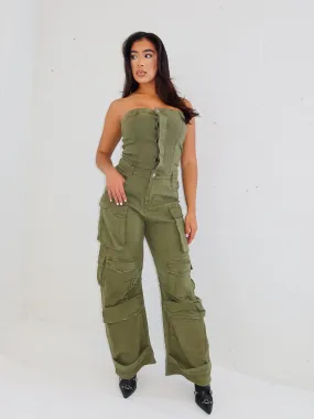 Zoe Denim Jumpsuit (Olive Denim)